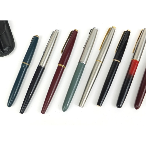 74 - Collection of Parker fountain pens and propelling pencils including boxed examples and models Fronti... 