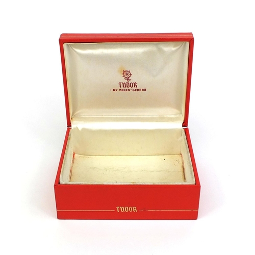 885 - Rolex Tudor red leatherette wristwatch box, 12cm long