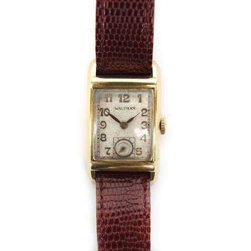 865 - Gentleman's 14ct gold plated Waltham wristwatch No.B54716 to the movement