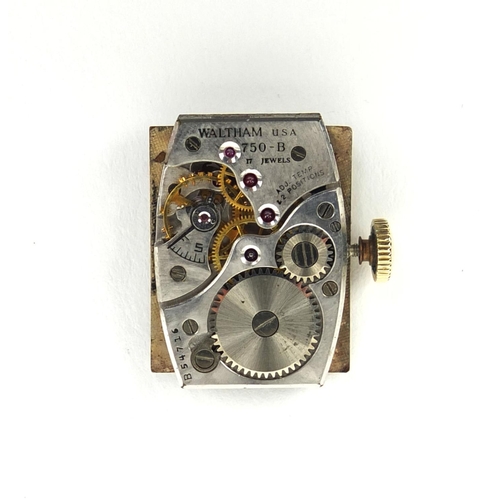 865 - Gentleman's 14ct gold plated Waltham wristwatch No.B54716 to the movement