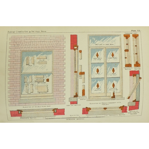 186 - Cassell's Building Construction by Prof Henry Adams - Two leather bound hardback books, one includin... 