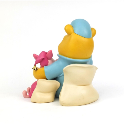 2323 - Disney polyresin figure of Winie the Pooh and Piglet, stamped Disney to the base, 32cm high