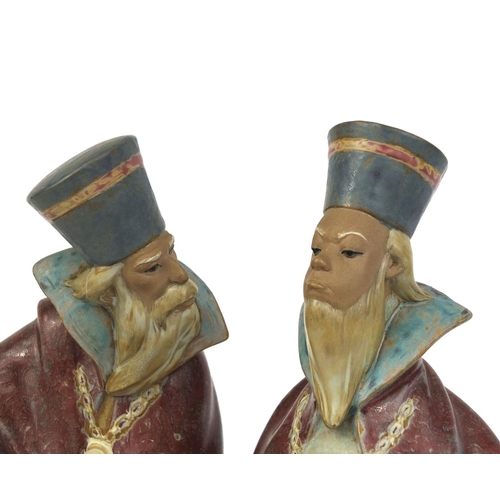 2075 - Lladro figure of two seated magistrates, factory marks to the base, Lladro number 2052, 31cm high