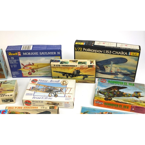 2354 - Group of vintage boxed model kit aircrafts including Airfix, Revell and Matchbox examples