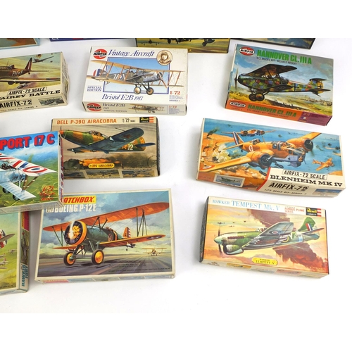 2354 - Group of vintage boxed model kit aircrafts including Airfix, Revell and Matchbox examples