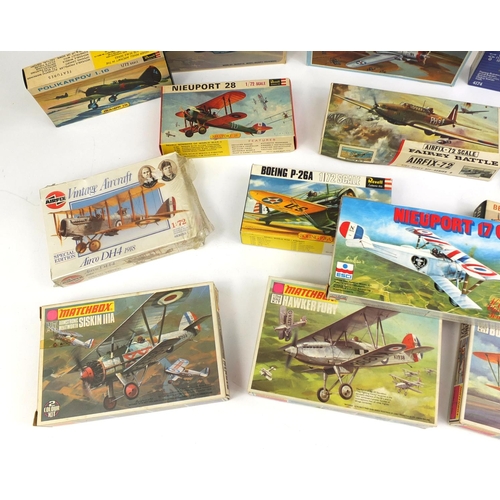 2354 - Group of vintage boxed model kit aircrafts including Airfix, Revell and Matchbox examples