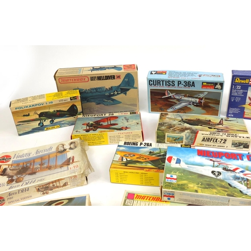 2354 - Group of vintage boxed model kit aircrafts including Airfix, Revell and Matchbox examples