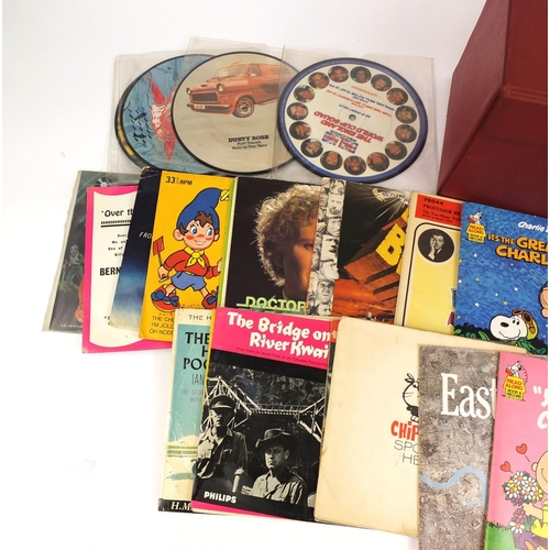 2303 - Collection of over forty picture discs including children's records, housed in a carrying case