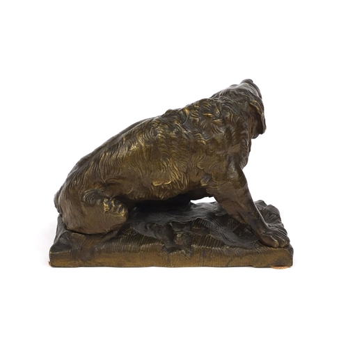 3 - 19th century Bronze study of a bronze Newfoundland dog, after Sir Edwin Landseer, 14cm high