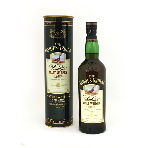 98 - Boxed 70cl bottle of vintage 1987 Famous Grouse Malt Whisky, aged 12 years