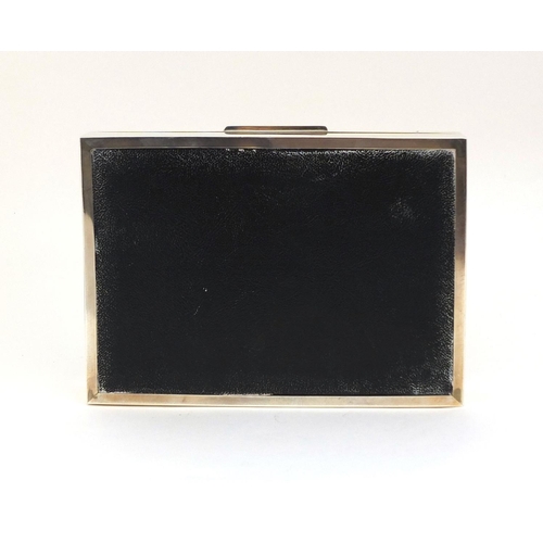 672 - Rectangular silver cigar box, the lid with engine turned decoration, S & M Birmingham 1978, 16cm lon... 