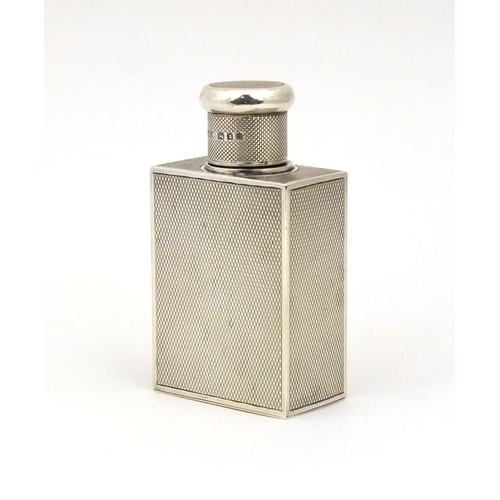 658 - Silver Asprey & Co scent bottle with engine turned decoration, London 1928, 7cm high, approximate we... 