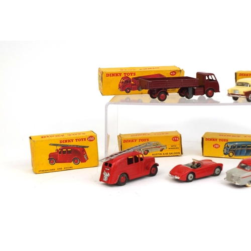 246 - Group of five boxed Dinky toys including 421 British Railways electric articulated lorry and a 250 S... 