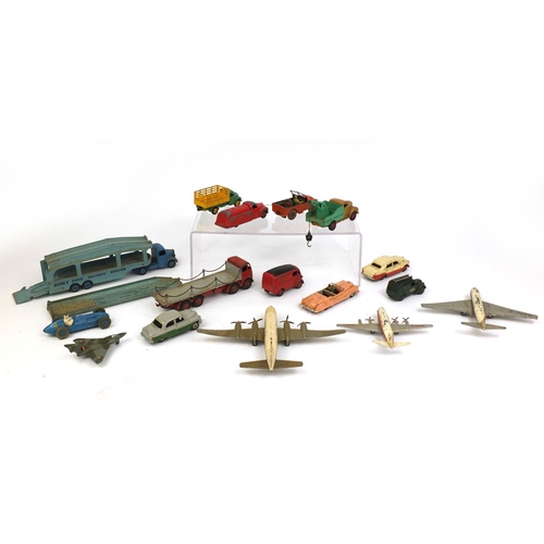 247 - Group of Dinky toys including planes, Royal Mail van, Post Office telephone vans and a Dinky toys de... 