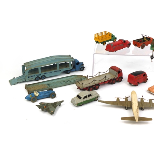 247 - Group of Dinky toys including planes, Royal Mail van, Post Office telephone vans and a Dinky toys de... 