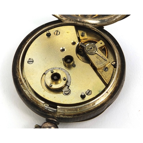 875 - Gentleman's silver Full Hunter fusee pocket watch together with a Henry Davis silver open face pocke... 