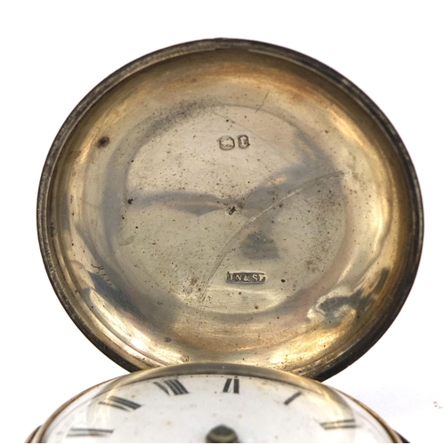 875 - Gentleman's silver Full Hunter fusee pocket watch together with a Henry Davis silver open face pocke... 