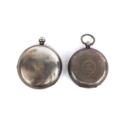 875 - Gentleman's silver Full Hunter fusee pocket watch together with a Henry Davis silver open face pocke... 