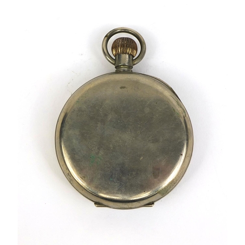 877 - Gentleman's oversized pocket watch with eight day movement, 7.5cm in diameter, approximate weight 34... 