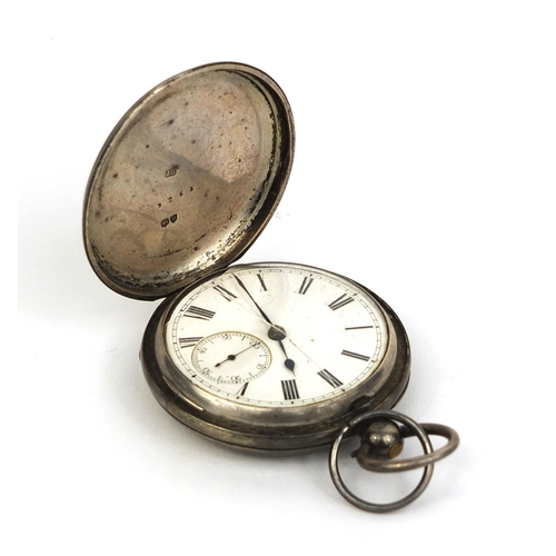 874 - Gentleman's silver L.Rombach Full Hunter pocket watch with fusee movement, No.9265 to the movement. ... 