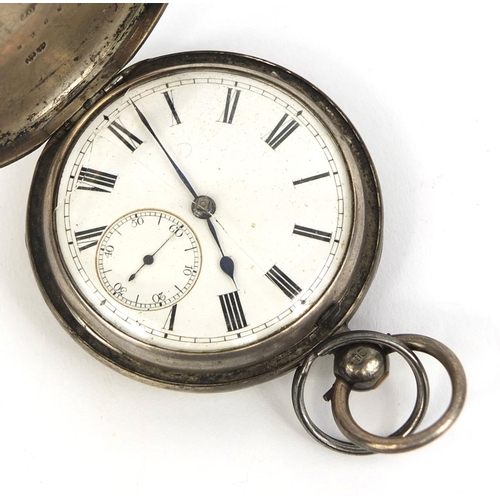 874 - Gentleman's silver L.Rombach Full Hunter pocket watch with fusee movement, No.9265 to the movement. ... 