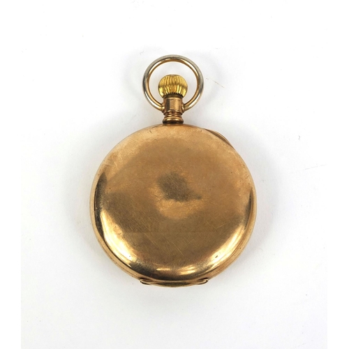 876 - Gentleman's gold plated Elgin open face pocket watch, No.9594244 to the movement, 5cm in diameter, a... 