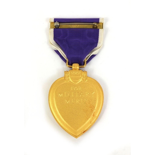 287 - American Military interest boxed purple heart medal and lapel