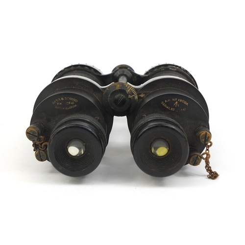 298 - Pair of Military interest Barr & Stroud of Glasgow and London Naval binoculars with rotating extendi... 