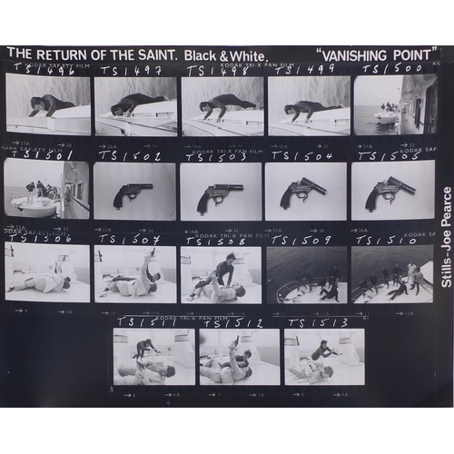 143 - Group of eight photographic sheets from The Return of the Saint, each 41cm x 31cm