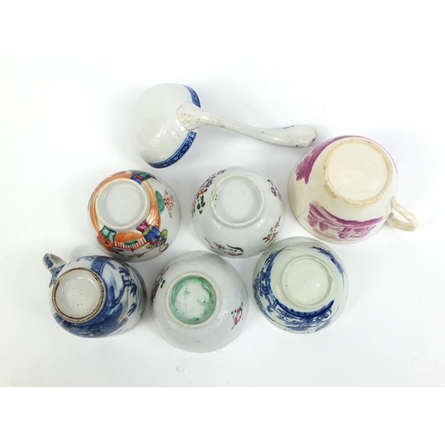 546 - Selection of hand painted Oriental and English porcelain teawares, including cups, saucers and tea b... 