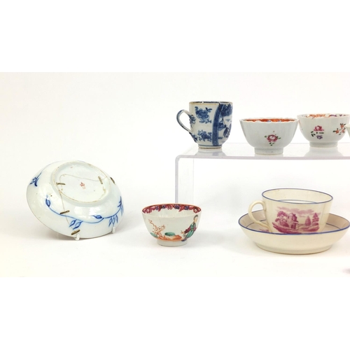 546 - Selection of hand painted Oriental and English porcelain teawares, including cups, saucers and tea b... 