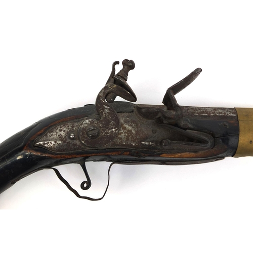 310 - Antique flint lock pistol, probably Turkish, 49cm long