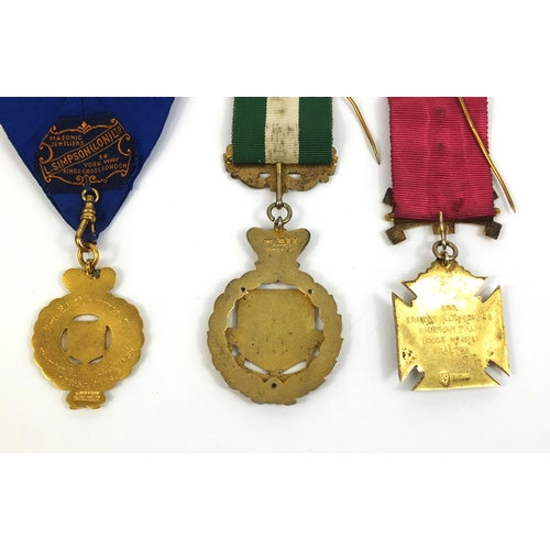 236 - Group of six Royal order of Buffalo's enamelled jewels including four silver examples, some awarded ... 