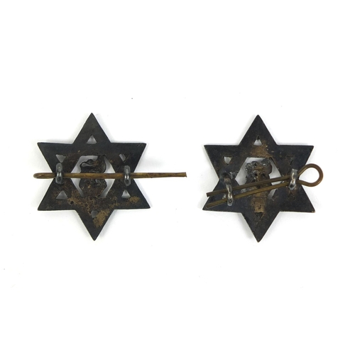 282 - Two Military interest cap badges, Star and Lion, each 4cm wide