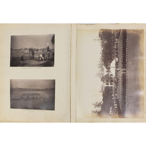 138 - 19th century album of black and white photographs  containing mostly social history and Military exa... 