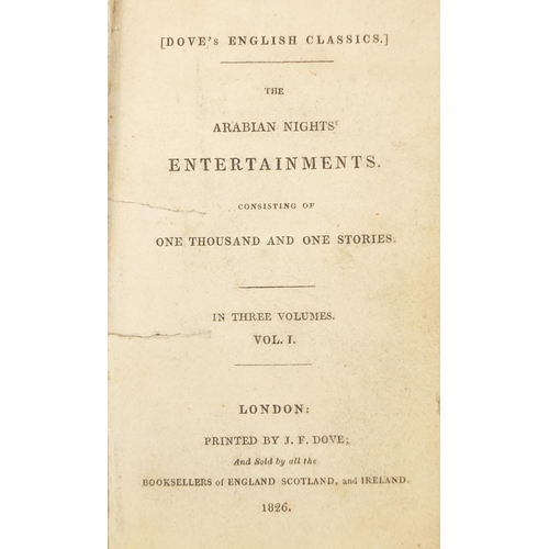 185 - The Arabian Nights - Three 19th century leather bound hardback books, volumes one, two and three, pr... 