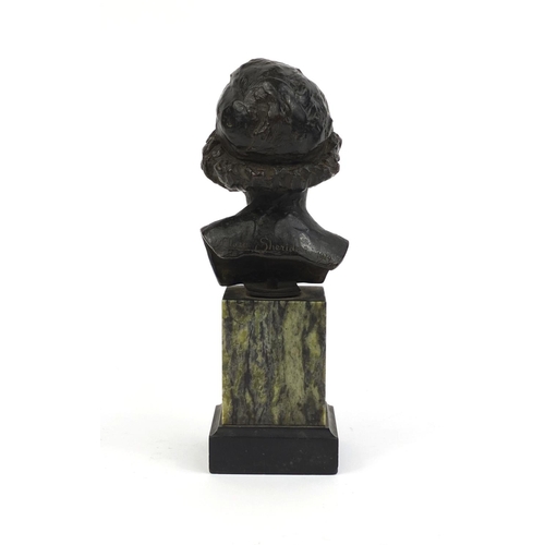 6 - Bronze bust of Clare Sheridan (first niece of Sir Winston Churchill) dated 1919, raised on a square ... 
