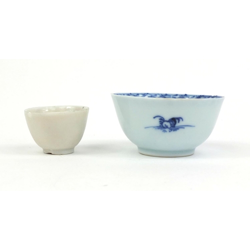 413 - Collection of Chinese cargo ceramics comprising a tea bowl  and two saucers from the Nanking cargo a... 