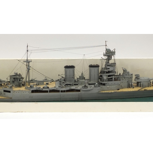 277 - Large Military interest scratch built model of The Battle Cruiser HMS Hood, in 1940, 191cm in length