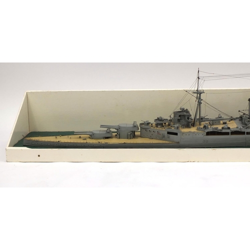 277 - Large Military interest scratch built model of The Battle Cruiser HMS Hood, in 1940, 191cm in length