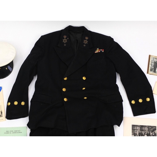 295 - British Military interest World War II Naval uniform and ephemera relating to Frank Dormer and Miss ... 