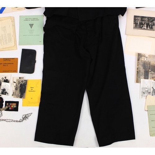 295 - British Military interest World War II Naval uniform and ephemera relating to Frank Dormer and Miss ... 