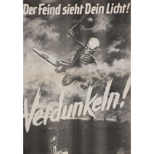 181 - Group of five Military interest propaganda posters, comprising one of Hitler, Verdunkeln, I take thi... 