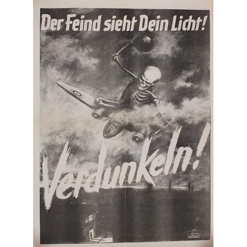 181 - Group of five Military interest propaganda posters, comprising one of Hitler, Verdunkeln, I take thi... 