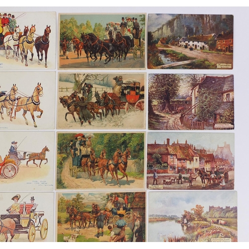 209 - Group of postcards including Olett greetings cards, art cards, stagecoaches and Military examples