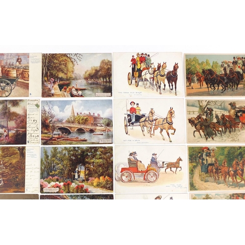 209 - Group of postcards including Olett greetings cards, art cards, stagecoaches and Military examples