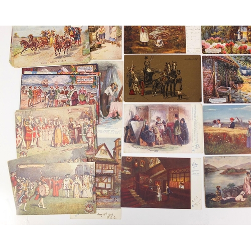 209 - Group of postcards including Olett greetings cards, art cards, stagecoaches and Military examples