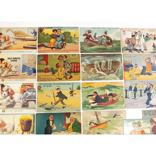 210 - Group of postcards including sailor greetings, novelty cards and comical examples