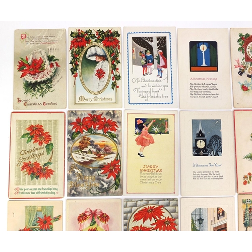 208 - Group of postcards including angel art greetings, Christmas and New Years greetings examples