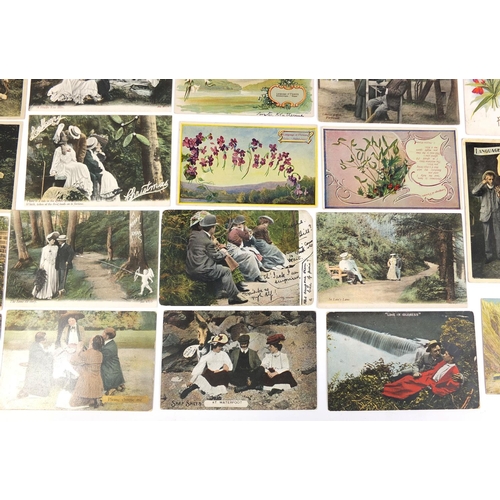 211 - Group of postcards including show cards, language and flower examples